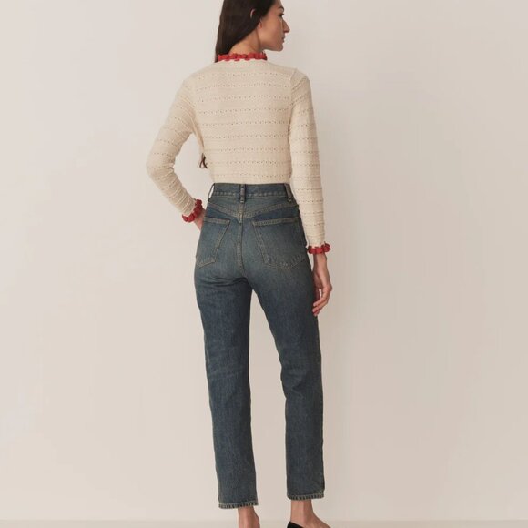 Doen Cream and Red Crew Neck Sweater - Picture 3 of 3